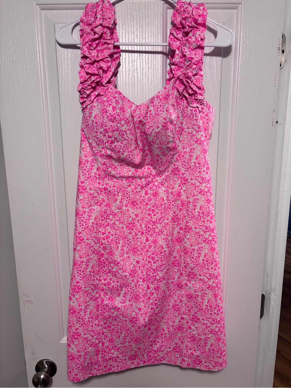 Lilly Pulitzer Pink Floral Ruffle Strap Dress
